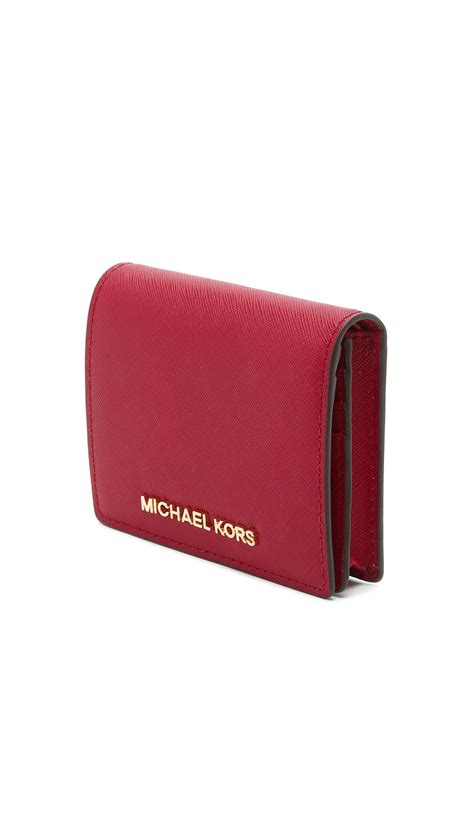 michael kors jet set travel wallet cherry|michael kors zippered wallet.